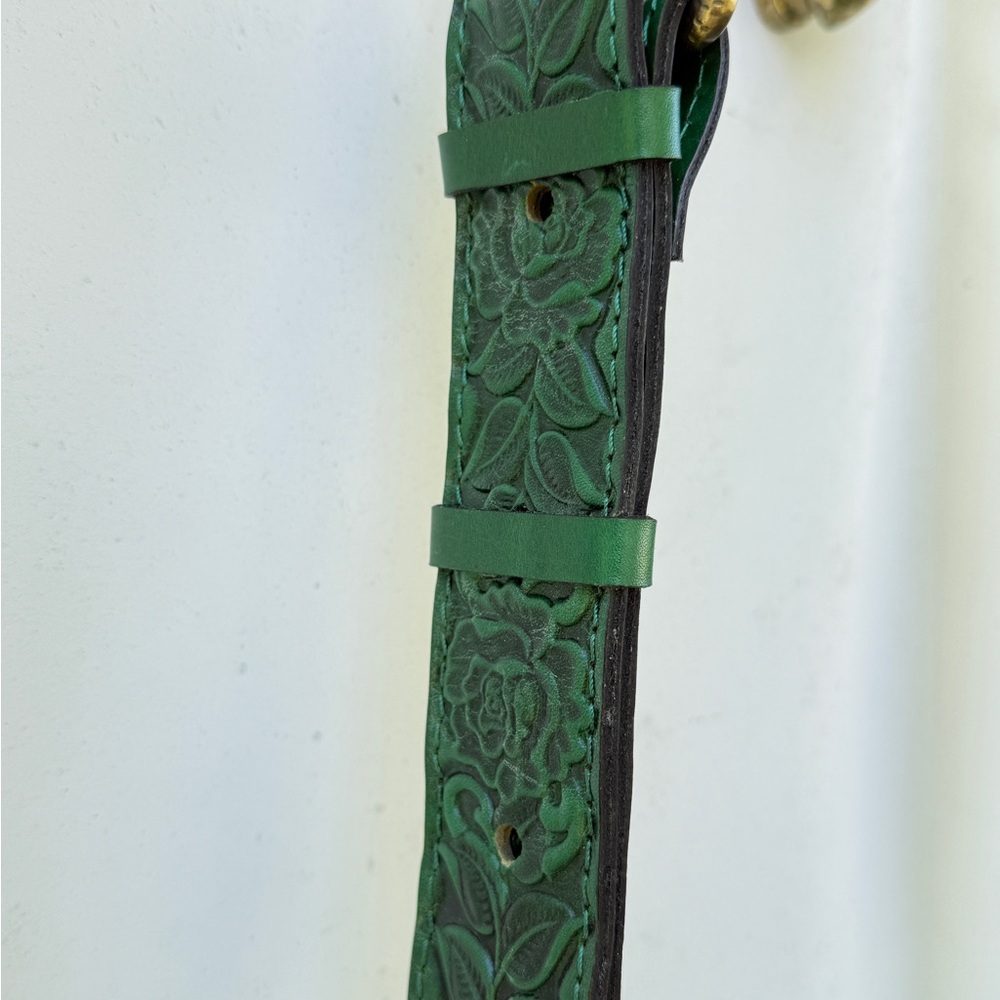 Patricia Nash Floral Embossed Green Crossbody Bag - Picture 7 of 7